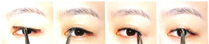 假睫毛粘貼方法之整只粘貼 假睫毛粘貼方法之整只粘貼