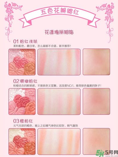 canmake花瓣腮紅色號(hào)對(duì)比圖？canmake五色花瓣腮紅試色