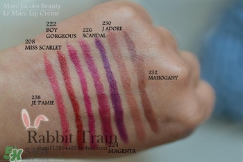 marc jacobs口紅色號(hào)試色 marc jacobs口紅試色圖