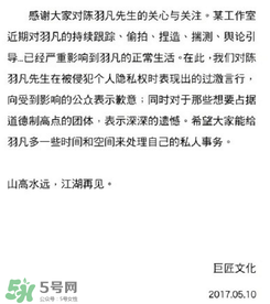 陳羽凡公司怎么回應(yīng)羽凡醉酒砸車的？陳羽凡公司發(fā)文道歉