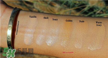hourglass粉底液色號_試色圖_適合膚色