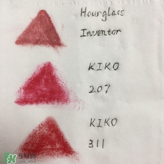 hourglass唇膏筆和kiko唇膏筆哪個好_試色對比圖 hourglass唇膏筆和kiko唇膏筆哪個好_試色對比圖