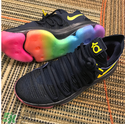 nike kd 10 be true彩虹配色實(shí)物怎么樣？杜蘭特10彩虹底照片曝光