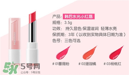 韓后小紅唇水誘唇膏色號_試色圖大全 韓后小紅唇水誘唇膏色號_試色圖大全