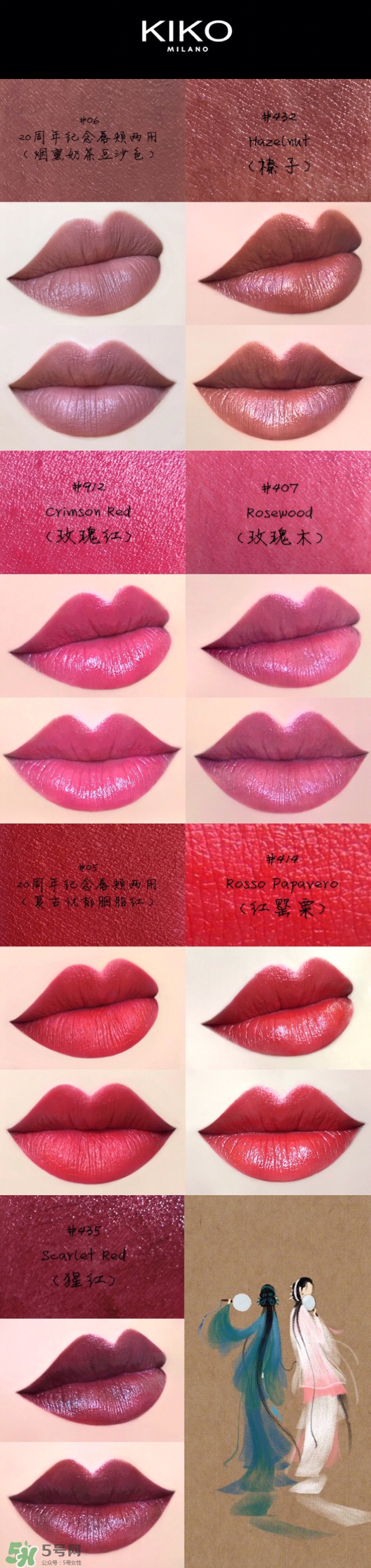 kiko口紅4系和9系最火的顏色試色 kiko口紅4系和9系最火的顏色試色