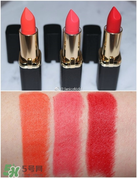 歐萊雅2017全新啞光唇膏色號_試色圖 歐萊雅2017全新啞光唇膏色號_試色圖