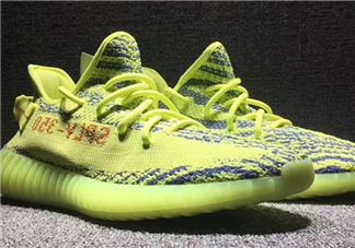 adidas yeezy boost 350 v2熒光黃椰子實物什么樣？