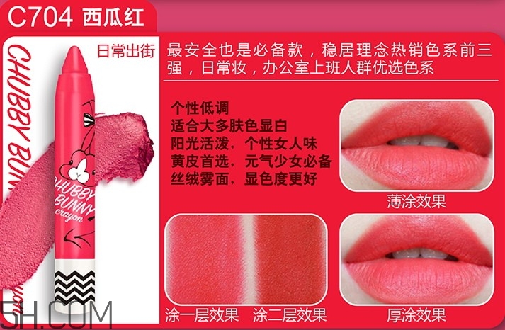 玻兒玻玻兔小胖筆唇膏色號(hào)_試色圖 玻兒玻玻兔小胖筆唇膏色號(hào)_試色圖