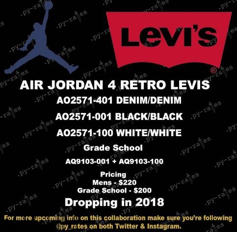 levis與air jordan 4聯(lián)名系列有哪幾款？