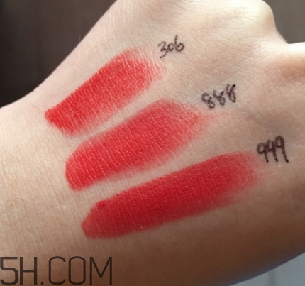 紀梵希306和迪奧999哪個好看？紀梵希306迪奧999試色對比