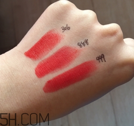 紀梵希306和迪奧999哪個好看？紀梵希306迪奧999試色對比