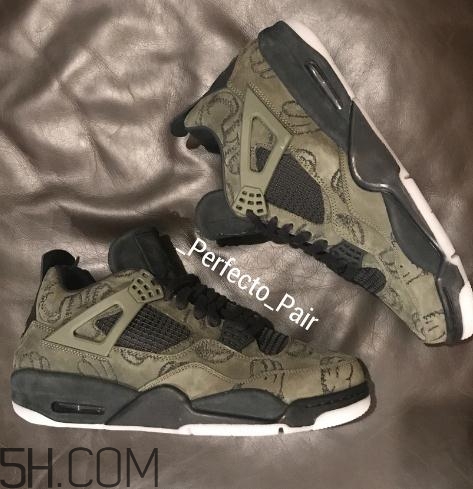 kaws與air jordan 4聯(lián)名橄欖綠版本實物什么樣？