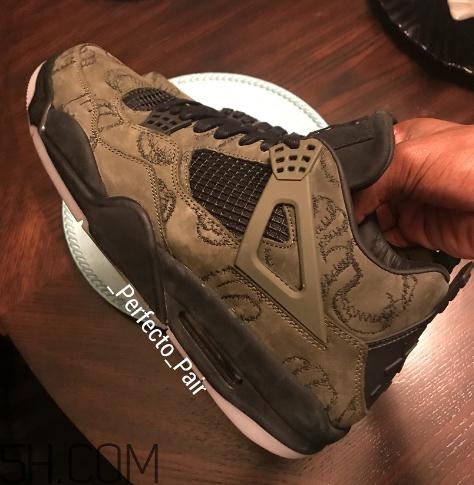 kaws與air jordan 4聯(lián)名橄欖綠版本實物什么樣？