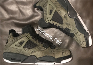 kaws與air jordan 4聯(lián)名橄欖綠版本實(shí)物什么樣？