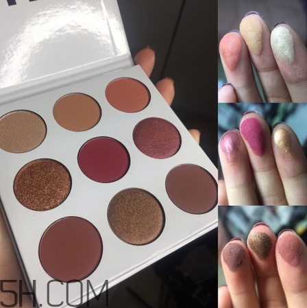kylie the burgundy9色眼影盤色號(hào)_試色圖
