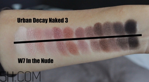 w7十二色眼影盤和urban decay眼影盤試色對比 w7十二色眼影盤和urban decay眼影盤試色對比