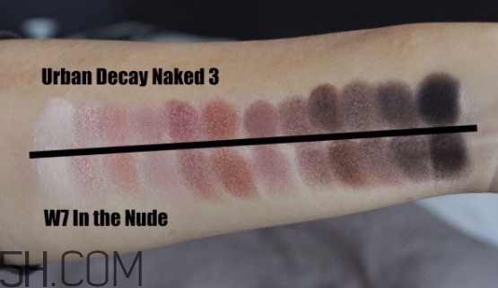 w7十二色眼影盤和urban decay眼影盤試色對比 w7十二色眼影盤和urban decay眼影盤試色對比