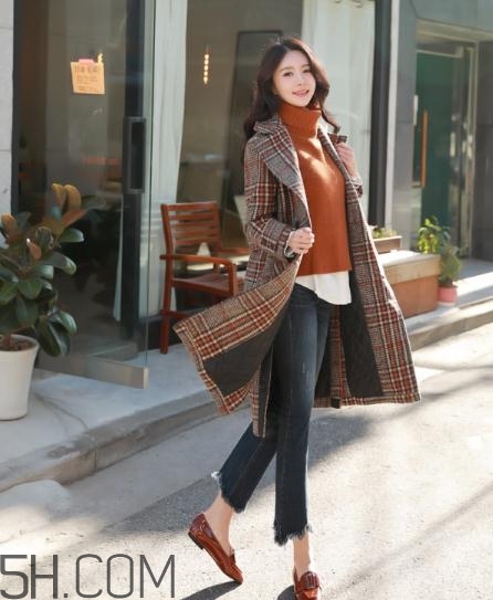 韓版格子大衣怎么搭配？韓版格子大衣搭配圖片