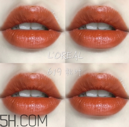 歐萊雅619秋葉試色 歐萊雅金管619好看嗎？