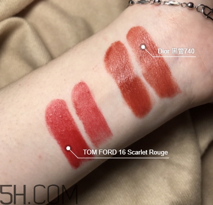 迪奧740和tf16像嗎？dior漆光唇釉740和tf16試色對比