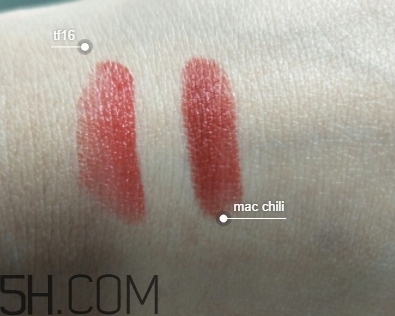tf黑管16和mac chili一樣嗎？tf16和chili試色對比