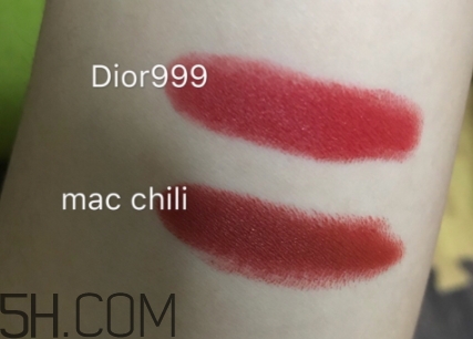 mac小辣椒和迪奧999一樣嗎？mac chili和dior999試色對比