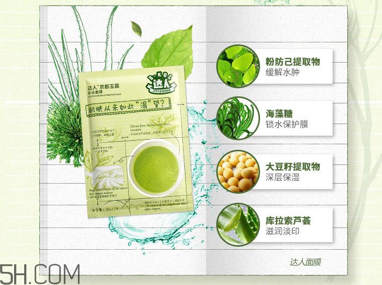 韓后達(dá)人京都玉露補(bǔ)水面膜 韓后達(dá)人京都玉露補(bǔ)水面膜