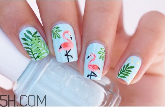 為什么美甲店做的指甲不容易掉？ins火烈鳥美甲圖案教程