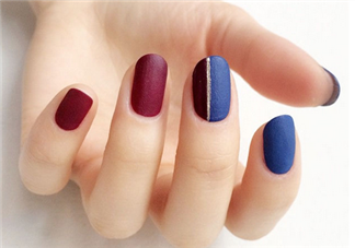 磨砂美甲怎么做教程圖解 小清新美甲圖片短指甲