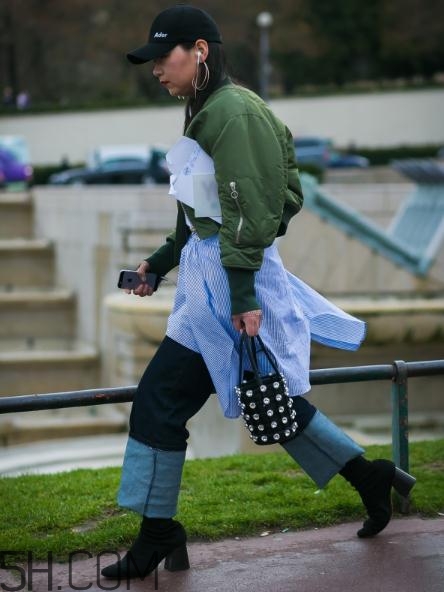 牛仔闊腿褲冬天怎么搭配？冬天牛仔闊腿褲搭配圖