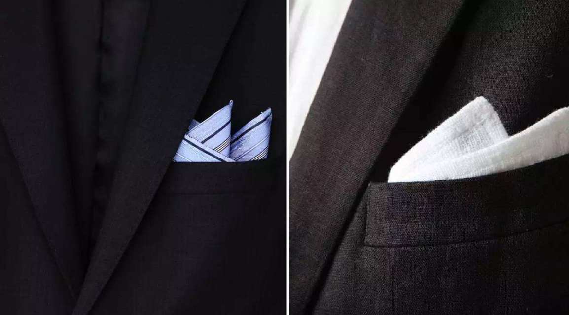 口袋巾的四種折法與面料選擇 口袋巾的四種折法與面料選擇