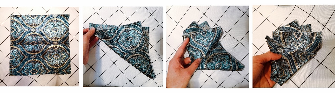 口袋巾的四種折法與面料選擇 口袋巾的四種折法與面料選擇