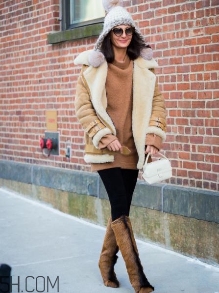 皮毛一體什么顏色好看？皮毛一體外套搭配圖