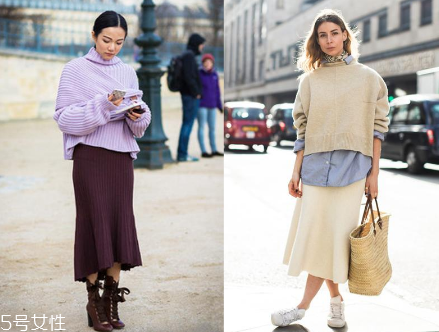 過膝長裙怎么搭配？冬日的花樣穿搭