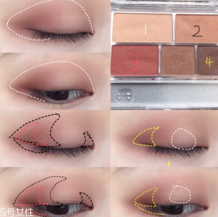 canmake五色眼影03畫法教程 教你酒紅色眼妝 canmake五色眼影03畫法教程 教你酒紅色眼妝