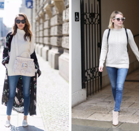 牛仔褲配什么顏色毛衣好看？春天就是要形象百變