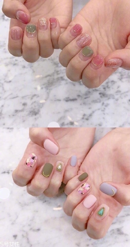 少女心美甲圖片韓式2018 純色美甲跳色款式搭配圖 少女心美甲圖片韓式2018 純色美甲跳色款式搭配圖