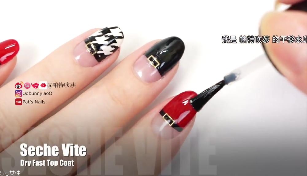 千鳥格美甲圖片畫法 美甲千鳥格畫法步驟 千鳥格美甲圖片畫法 美甲千鳥格畫法步驟