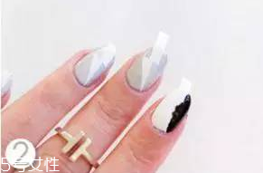 黑白灰美甲圖片 黑白灰三色漂亮美甲圖 黑白灰美甲圖片 黑白灰三色漂亮美甲圖