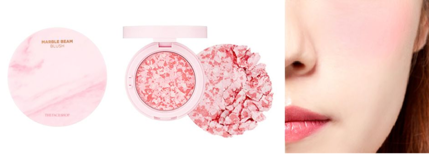 菲詩(shī)小鋪大理石腮紅試色 4個(gè)色號(hào)上臉圖