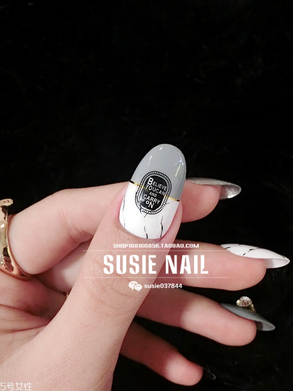 黑白灰美甲圖片 黑白灰三色漂亮美甲圖 黑白灰美甲圖片 黑白灰三色漂亮美甲圖