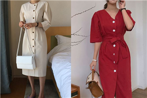 復(fù)古風(fēng)長款連衣裙搭配圖片