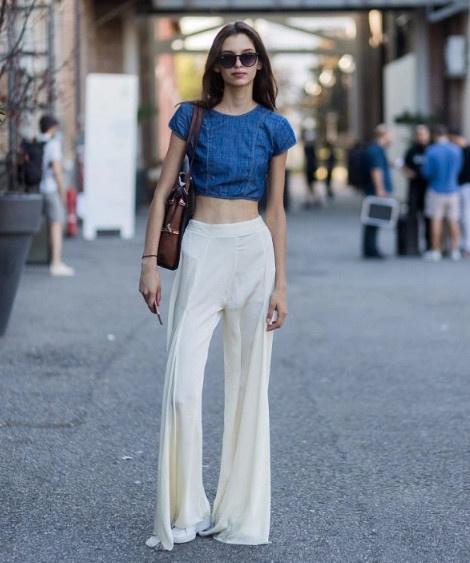寬褲子配什么上衣圖片 寬褲怎么搭配 寬褲子配什么上衣圖片 寬褲怎么搭配