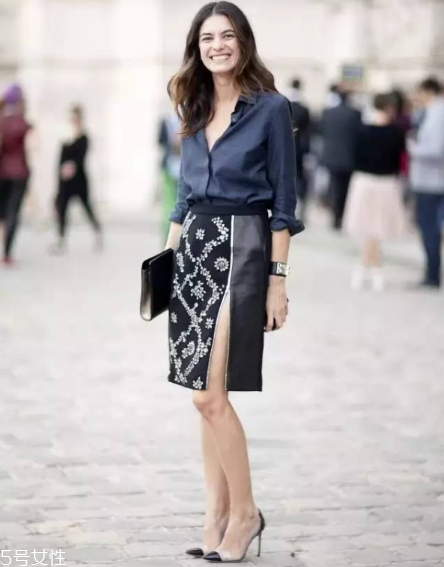 開(kāi)叉裙配什么上衣？開(kāi)叉裙搭配上衣圖片