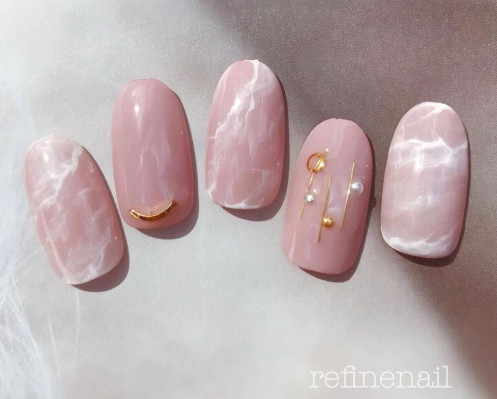 大理石暈染美甲圖片 60款暈染大理石美甲圖片