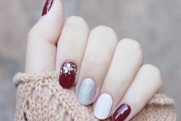 冬天毛衣紋美甲圖片 溫暖時髦毛衣紋美甲 冬天毛衣紋美甲圖片 溫暖時髦毛衣紋美甲