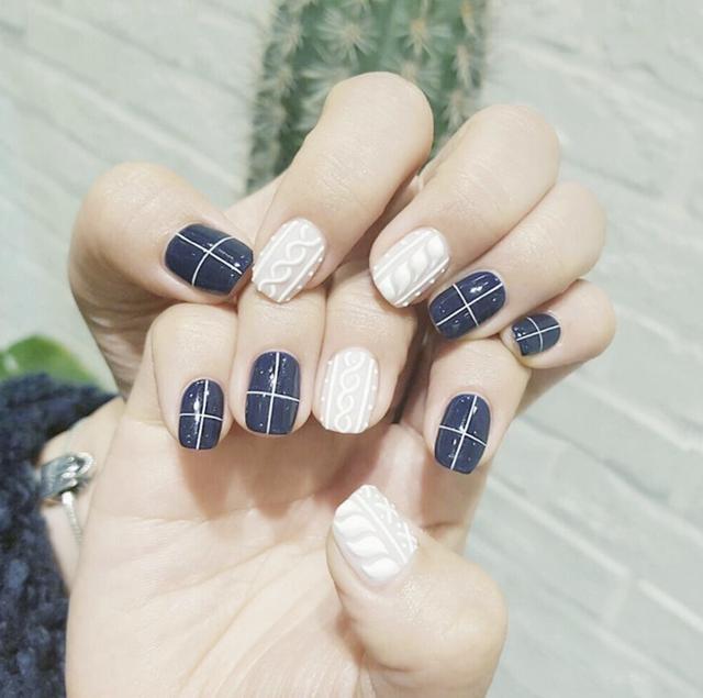 冬天毛衣紋美甲圖片 溫暖時髦毛衣紋美甲 冬天毛衣紋美甲圖片 溫暖時髦毛衣紋美甲