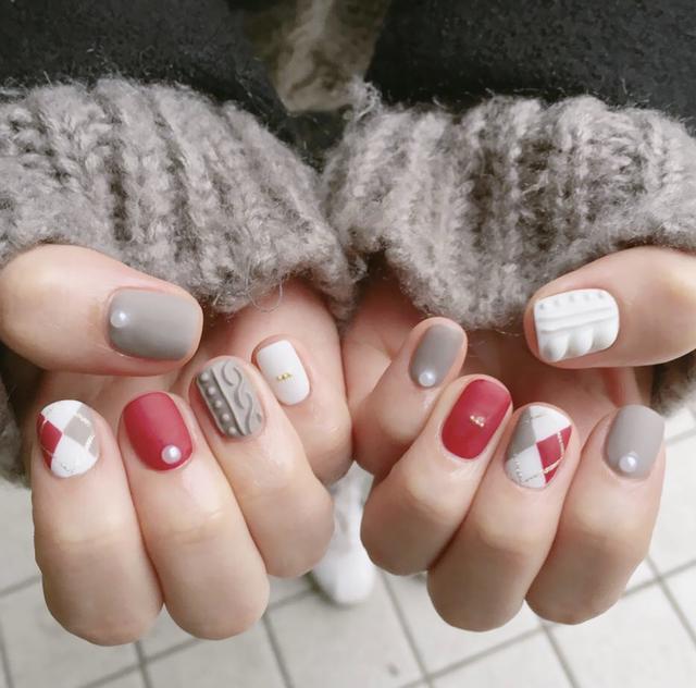 冬天毛衣紋美甲圖片 溫暖時髦毛衣紋美甲 冬天毛衣紋美甲圖片 溫暖時髦毛衣紋美甲