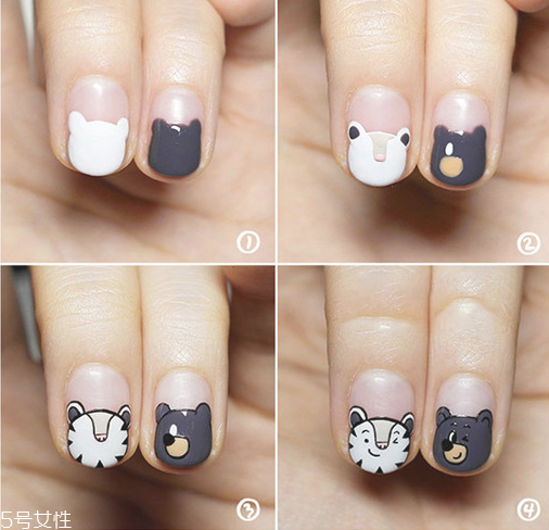 條紋撞色美甲教程 可愛(ài)美甲教程