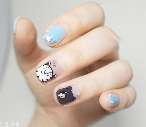 條紋撞色美甲教程 可愛(ài)美甲教程